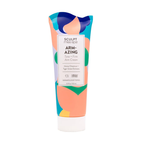 MISS SPA Tone Firm Arm Cream for Women, 3.3 Fl oz, Anti Aging Body Lotion with Horse Chestnut and Tigger Grass