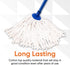 Superio String Mop, Cotton Mop for Hardwood Floor Cleaning, Self Wringing Mop for Home, Kitchen, Blue Heavy Duty