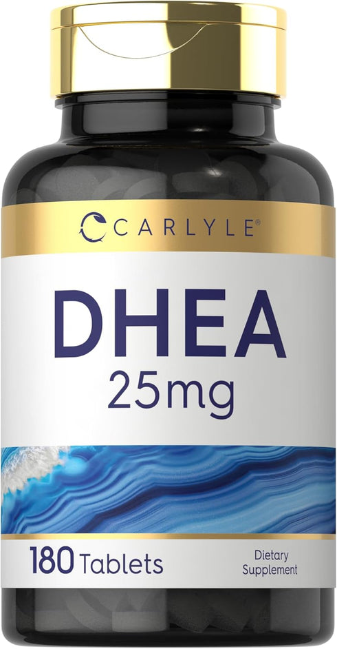 Carlyle DHEA 25mg Supplement | 180 Vegetarian Tablets for Men and Women, Non-GMO & Gluten Free