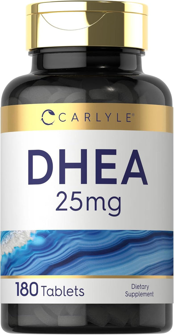 Carlyle DHEA 25mg Supplement | 180 Vegetarian Tablets for Men and Women, Non-GMO & Gluten Free
