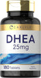 Carlyle DHEA 25mg Supplement | 180 Vegetarian Tablets for Men and Women, Non-GMO & Gluten Free