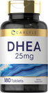 Carlyle DHEA 25mg Supplement | 180 Vegetarian Tablets for Men and Women, Non-GMO & Gluten Free