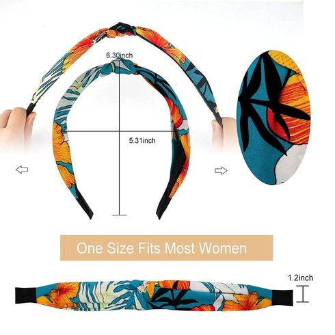 TOBATOBA 10 Pack Knotted Headbands for Women, Floral Bow Knot Twist Turban Headbands