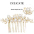 Set of 5 PCS Wedding Pearl Hair Combs - Elegant Accessories for Bridal Women (Gold)