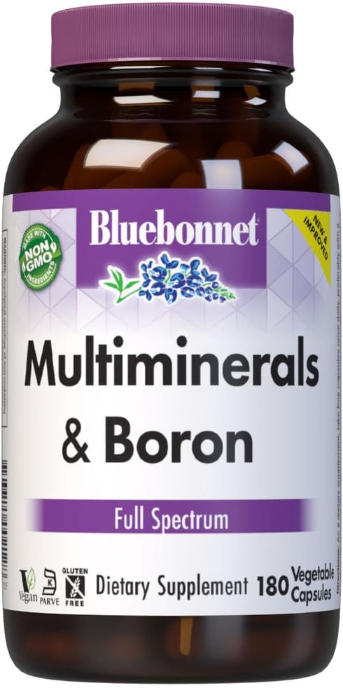 Bluebonnet Nutrition Multiminerals & Boron with Iron, 180 Vegetable Capsules, Non-GMO, Gluten-Free
