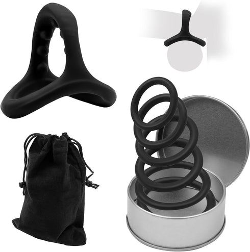 Sex Toys Penis Ring Silicone Cock Rings for Men, Erection Enhancing Long