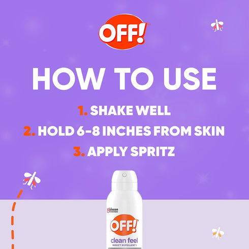OFF! Clean Feel Insect Repellent Aerosol, 20% Picaridin Bug Spray with Long Lasting Protection from Mosquitoes