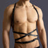 ROIEIIR Mens Leather Restraint Body Harness, Punk Gothic Chest Harness with Adjustable Waist & Shoulder Straps, Fashion