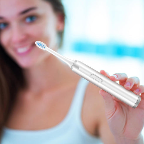 Portable Non-Rechargeable Sonic Toothbrush with Soft Brush Heads for Effective Oral Care