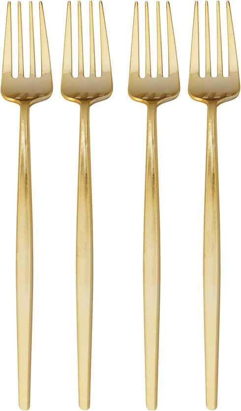 SILVER SPOONS Elegant Disposable Gold Silverware Set, 20 Forks, Gold Flatware Set for Parties, 20 Servings