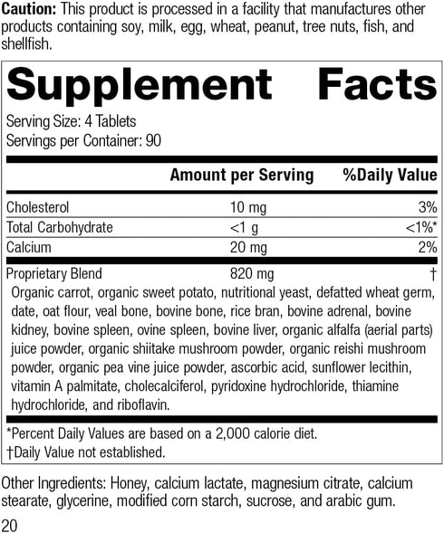 Standard Process Cyrofood - Whole Food Digestion, Digestive Health with Shiitake, Reishi Mushroom Powder, 360 Tablets
