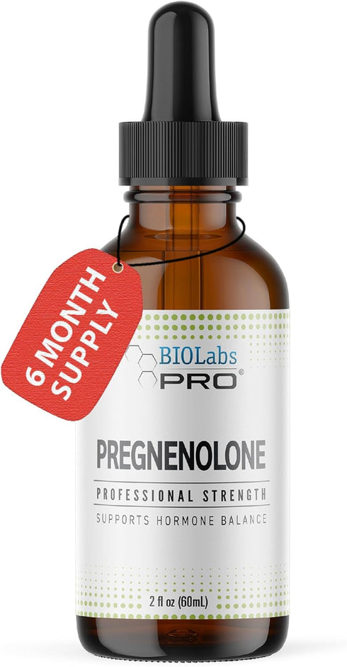 Pregnenolone Oil - Natural Bio-identical Hormone Balance Supplement, 2oz Bottle - Six Month Supply