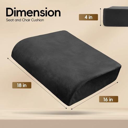 4" (18"x16") Chair Cushion for Elderly Thick Booster Seat Cushion for Easy Rise, Dual-Layer Foam Seat Cushion