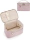 Makeup Bag, Travel Make Up Organizer, Cosmetic Brush Bags Case for Women in Quilted Fabric, Pink (Patent Pending)