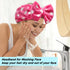 Shintop Sweet Super Soft Caroset Polka Dots Wash Cosmetic Headband Hairlace (Rose Polka Dots)