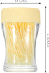 200pcs Double-head Toothpicks, Soft Plastic Oral Care Interdental Floss Cleaners, Light Yellow