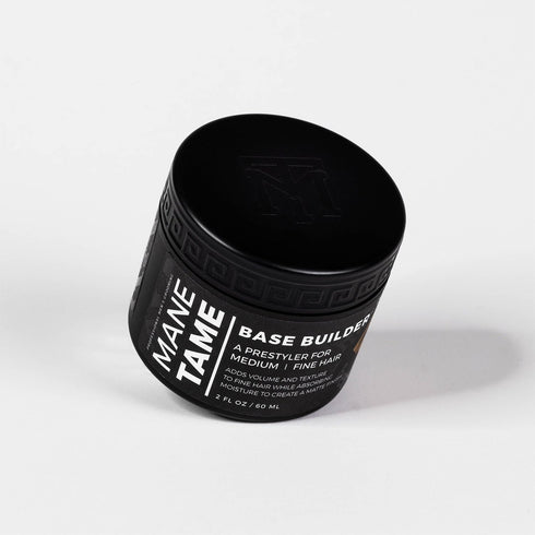 MANE TAME Base Builder 2oz, Prestyling Hair Balm for Medium-Fine Hair, Adds Volume and Texture with Matte Finish