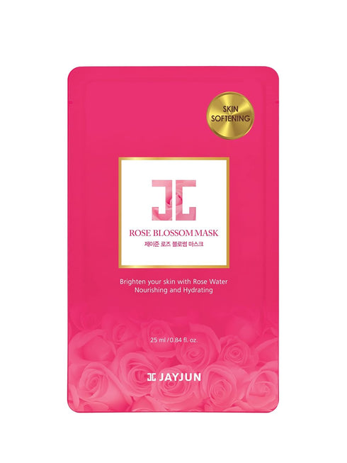 JAYJUN Rose Blossom Mask, Pack of 10 Sheets, 0.84 fl. oz, Hydrating & Brightening