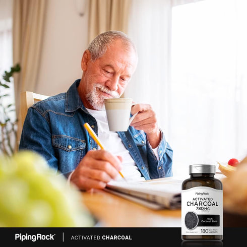 Piping Rock Activated Charcoal Pills 780mg | 180 Capsules | Non-GMO, Gluten Free, from Coconut Shells