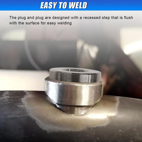 UHANBUT 2PCS M18-1.5 O2 Oxygen Sensor Stepped Mounting Bung and Plugs, Threaded Weld Oxygen Air Fuel Ratio Meter Oxygen
