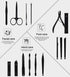 Nail Clippers Set, High Precision Stainless Steel Nail Cutter, Manicure Pedicure Kit with Stylish Case (Black)