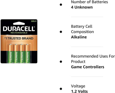 DURNLAA4BCD Rechargeable StayCharged NiMH Batteries