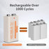 TAYUZH 9V 3600mWh 9 2 Pack Rechargeable Battery V High Capacity Lithium Batteries for Smoke Detectors, Microphone