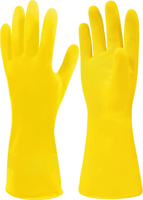 SteadMax 3/6 Pairs Reusable Natural Rubber Cleaning Gloves, Latex Non-Slip for Kitchen