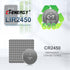 Rechargeable CR2450 Batteries 2 Pack High Capacity 3.7V Lir2450 Button Battery