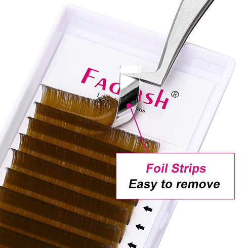 Volume Eyelash Extensions 0.07 C Curl, Faux Mink Self Blooming Colored Lash Extensions, 8-14mm (Blond 0.07-C)