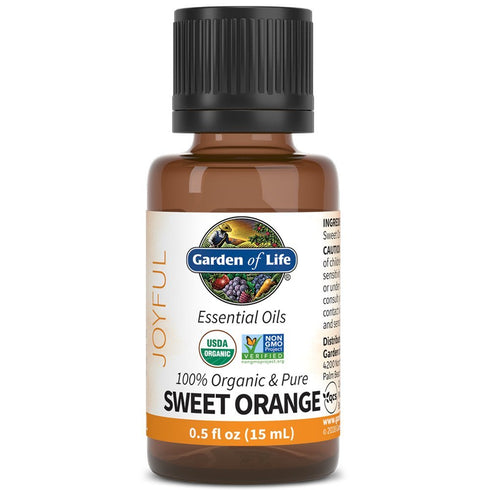 Garden of Life Essential Oil Sweet Orange - 100% USDA Organic & Pure, 0.5 Fl Oz for Diffuser & Aromatherapy