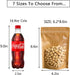 50pcs Kraft Bags with Window, Clear Front Pouches, Resealable Stand Up Zip Lock Food Storage Bags, Brown