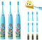 YooHoopo 3 Pack Kids Battery Powered Sonic Toothbrush with 6 Brush Heads and
