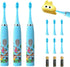 YooHoopo 3 Pack Kids Battery Powered Sonic Toothbrush with 6 Brush Heads and