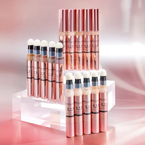 Makeup Revolution Eye Bright Concealer, 3ml, Buildable Coverage, Dewy Finish, Caramel
