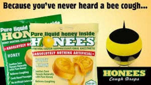 Honees Filled Honey Lemon Cough Drops, Natural Sore Throat Lozenges, Non-GMO, Gluten Free (2 Pack – 40 Drops)