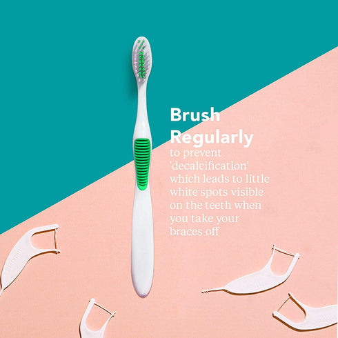 Platypus Orthodontic Toothbrush for Braces, Soft Bristle for Adults & Kids, Angled Bristles for Better Access, 1 Count