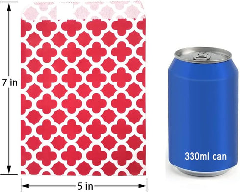 KEYYOOMY 100 Pcs Red Candy Buffet Bags - Small Polka Dot Paper Treat Bags for Parties