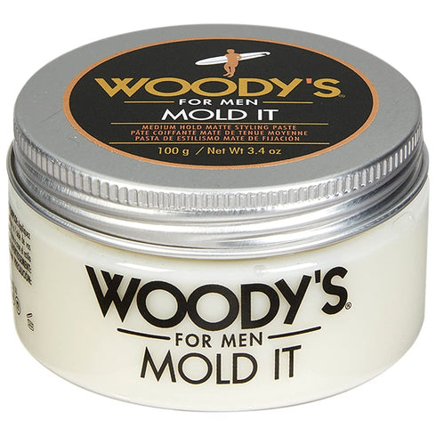 Woody's Mold It, Medium Hold Matte Finish Styling Paste for Men, Adds Texture and Volume, 3.4 oz