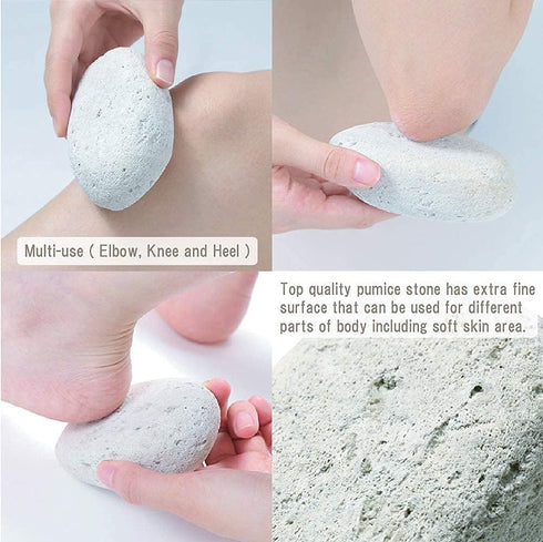 Pumice Stone, Natural Ergonomic Shape, Extra Fine Texture for Hard & Cracked Skin Callus Remover