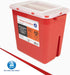 Dynarex Sharps Container, Safe Disposal of Medical Waste and Needles, 2 Gallons, Red with Transparent Lid