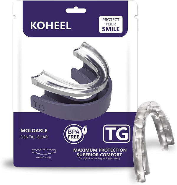 KOHEEL TG Mouth Guard for Teeth Grinding and Clenching, with Forming Tray, Easy to Use, Perfect Fit, 5 Count