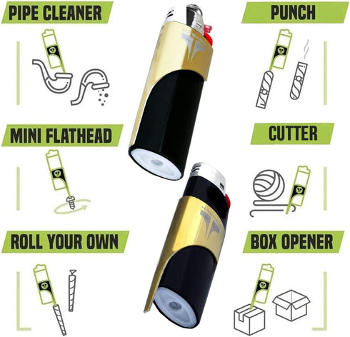 Kashers Sacred Geometry Lighter Tool with Lighter - Lightweight & Multipurpose Accessory for Lighters - Suitable to use