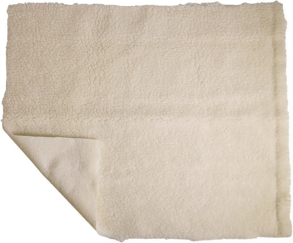 PCP Synthetic Sheepskin Fleece with Bed Pad, Wheelchair Cushion, Pressure Relief, Off-White, 18 Inch x 18 Inch