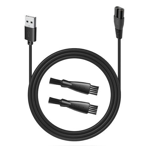 USB Charging Cable for Wyklaus Head Shaver 7D, 5V Charger with 2 Cleaning Brushes, 3.3ft Power Cord