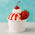 Lakesstory 4 oz 25-Count Frozen 4-Ounce White Paper Ice Cream Cups Disposable Dessert Bowls for Hot or Cold Food