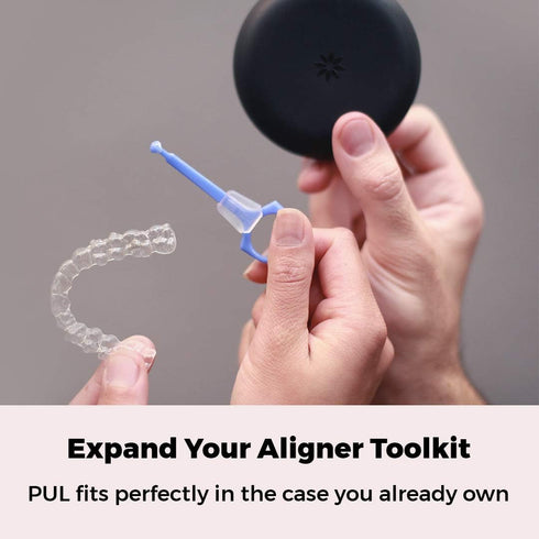PUL Clear Aligner Removal Tool - Compatible with Invisalign, Hygienic Oral Care Accessory, Blue (Pack of 4)