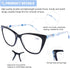 DOOViC Computer Reading Glasses, Blue Light Blocking Anti Eyestrain Fashion Cat Eye Readers for Women 1.5 Strength