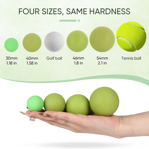 HATYDF Set (4-Pack) Silicone Massage Lacrosse Balls - Small Hard Myofascial Release Balls for Feet, Hands, Neck, Yoga