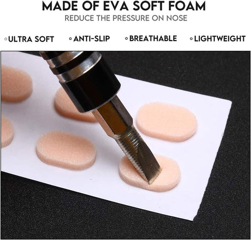 48 Pairs Soft Foam Nose Pads, Self Adhesive Anti-Slip Nosepads for Eyeglasses Sunglasses Reading Glasses (Nude Color)